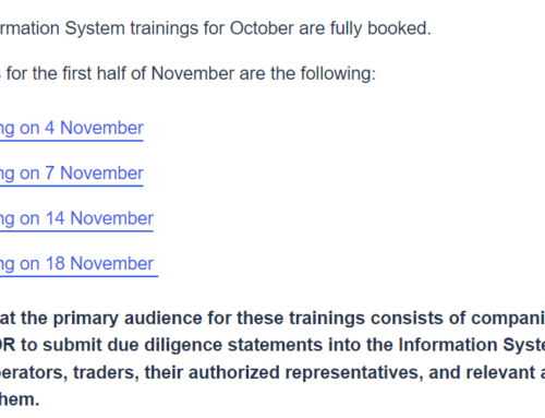 New dates (in November) for virtual training sessions on the EUDR Information System